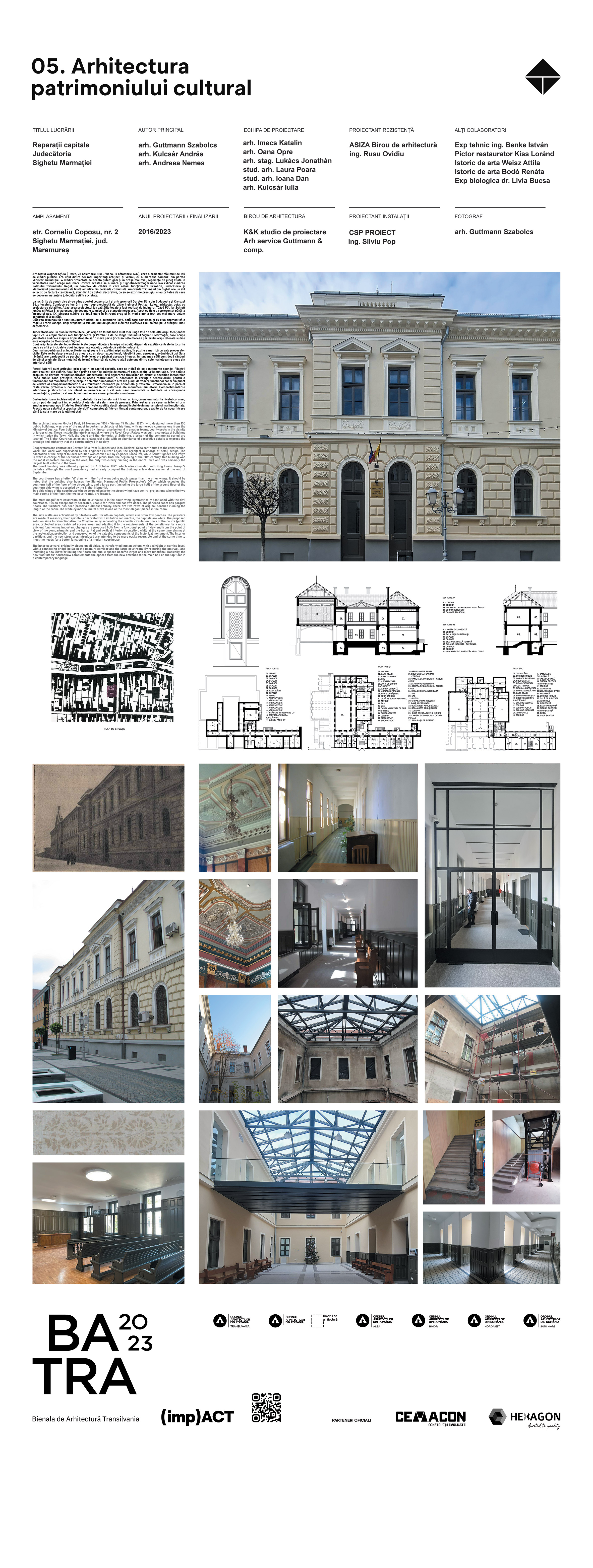 05 06 arh-guttmann-szabolocs-arh-kulcsar-andras-arh-andreea-nemes reparatii-capitale-judecatoria-sighetu-marmatiei 05 BATRA 2023 82 x 217 cm