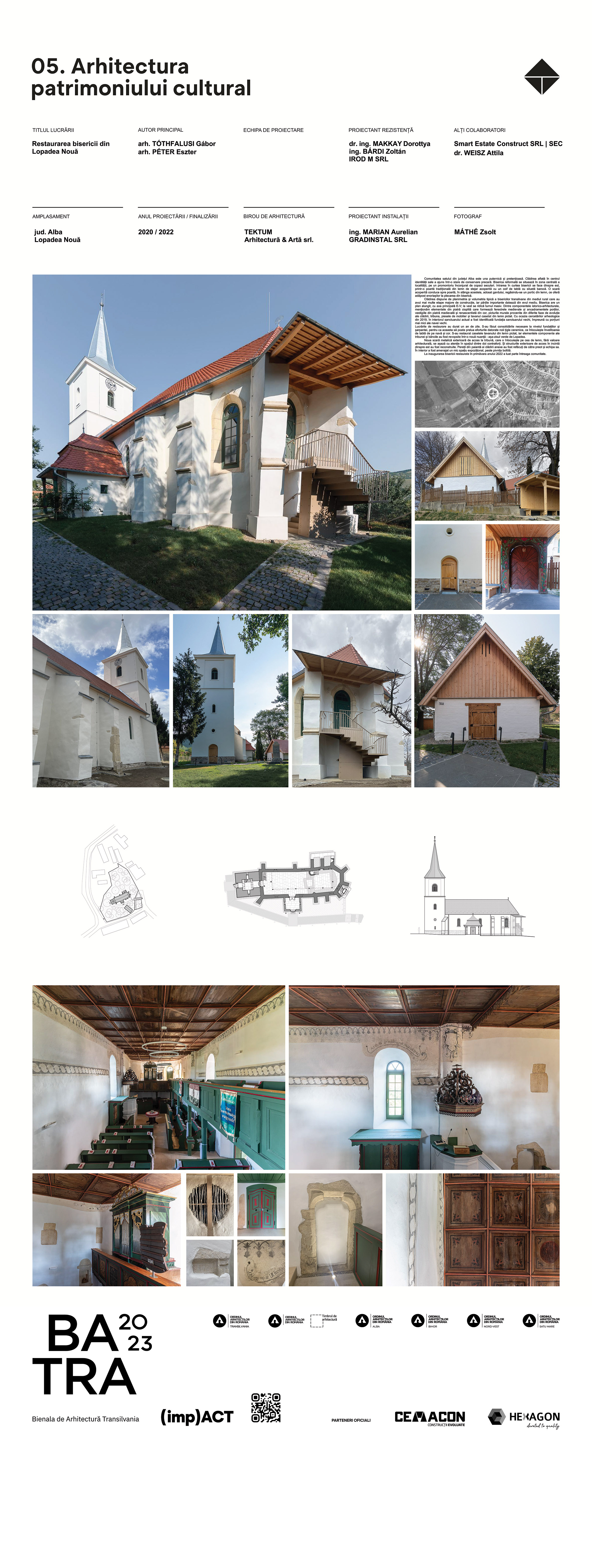 05 12 arh-tothfalusi-gabor-arh-peter-eszter restaurarea-bisericii-din-lopadea-noua 05 Panou de prezentare Lopadea Nouă